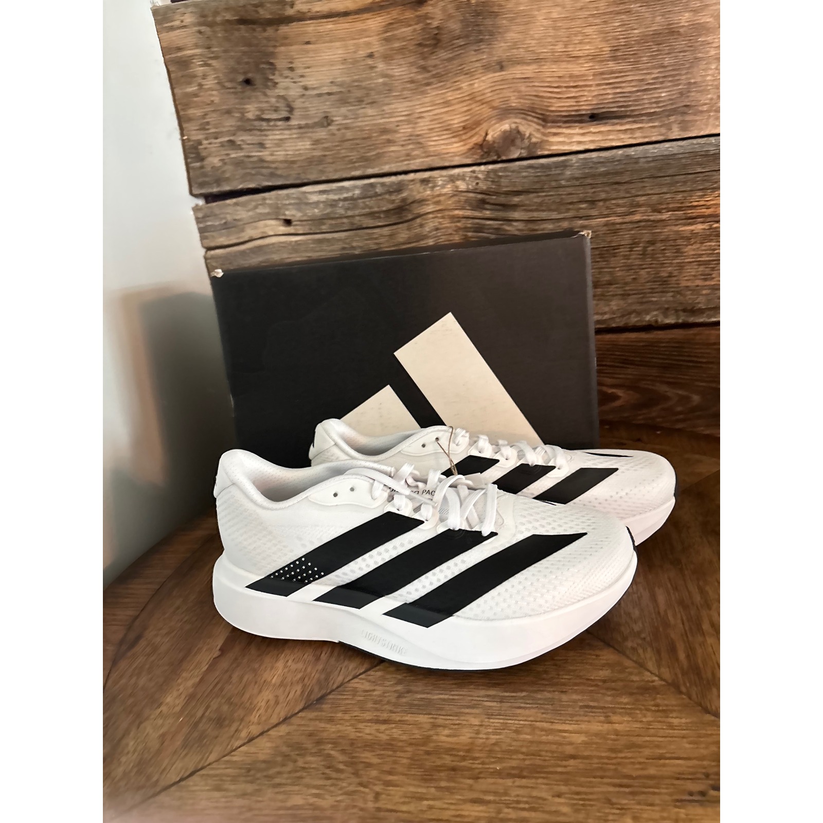 Adidas Adizero Pacer M Mens Running Shoes White Black Kz6846 Size 9.5 New